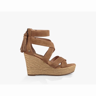 Sandálias UGG Raquel Platform Heels Mulher Marrom | PT-HDPOZ